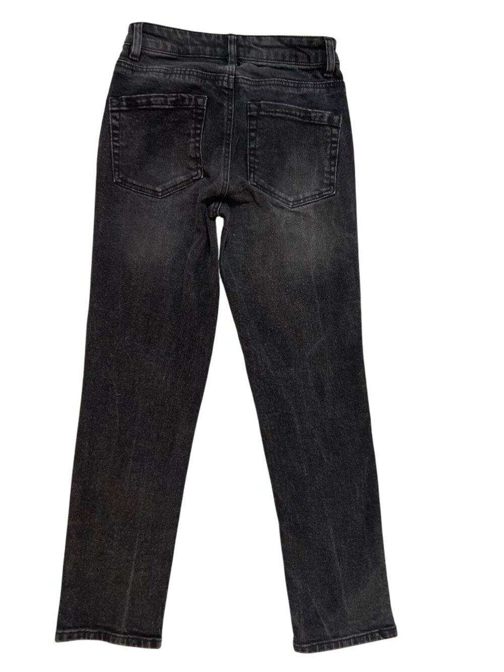 OAT New York Black Faded Straight Leg Denim Jeans Size 0 / 25 Slim Fit - Picture 5 of 6